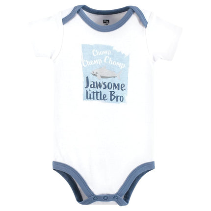 Hudson Baby Unisex Baby Cotton Bodysuits, Jawsome Little Bro, Preemie