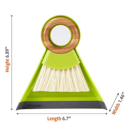 Full Circle Tiny Team Mini Brush and Dustpan Set, Green