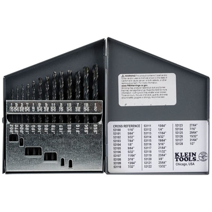 Klein Tools 53002 Regular-Point Drill-Bit Set, 13-Piece