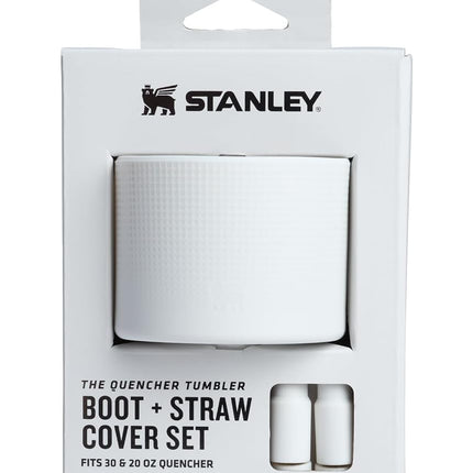 STANLEY Quencher Boot and Straw Cover Cap | Anti-Slip Silicone Protector for 20 & 30 oz Tumbler with Handle | Accessory Set for Stainless Steel Drinking Cup | Pale Stone