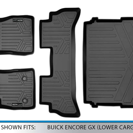 Tapis de sol et tapis de coffre SMARTLINER derrière la 2e rangée, noirs, pour Buick Encore GX 2020-2021 avec chargement en position basse uniquement