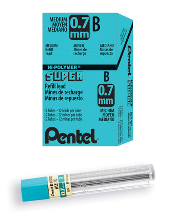 Pentel Super Hi-Polymer Lead Refill, 0.7mm Medium,