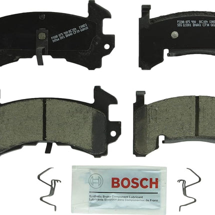 Bosch BC154 QuietCast Premium Ceramic Disc Brake Pad Set For Select Avanti, Buick, Cadillac, Chevrolet, GMC, Isuzu, Oldsmobile and Pontiac cars, trucks, and SUV's; Front