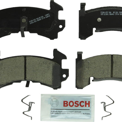 Bosch BC154 QuietCast Premium Ceramic Disc Brake Pad Set For Select Avanti, Buick, Cadillac, Chevrolet, GMC, Isuzu, Oldsmobile and Pontiac cars, trucks, and SUV's; Front