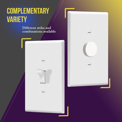 ENERLITES Oversized Toggle Light Switch Wall Plate, Gloss Finish, Jumbo Light Switch Cover, Oversize 1-Gang 5.5" x 3.5", Unbreakable Polycarbonate Thermoplastic, 8811O-W-10PCS, White, 10 Pack
