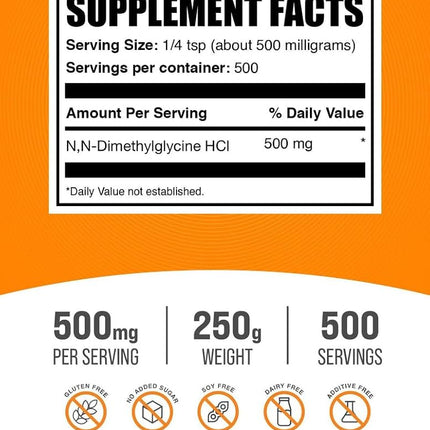 BulkSupplements.com N,N-Dimethyl Glycine HCl (DMG) Powder - Sleep Powder - Glycine Supplements - Glycine 500 - TMG Powder - Amino Acids Supplement (250 Grams - 8.8 oz)