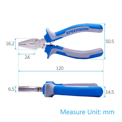 SPEEDWOX Micro Linemans Pliers Mini Combination Pliers 5 inch Small Wire Cutters for Jewelry Making Precision Fine Pliers Serrated Jaw Craft Hand Tools with Spring Chrome Vanadium Steel