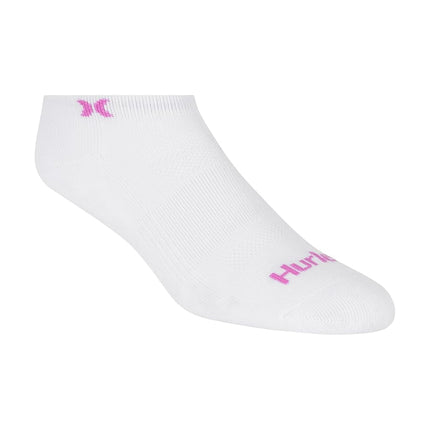 Hurley Women's 8 Pack Sport Ultra Soft Low Cut Socks, White/Orchid/Sunkissed, 8-10 UK