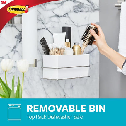 Command Wall and Cabinet Organizer with Water Resistant Command Strips, Organize Your Bathroom, Easy to Open Packaging