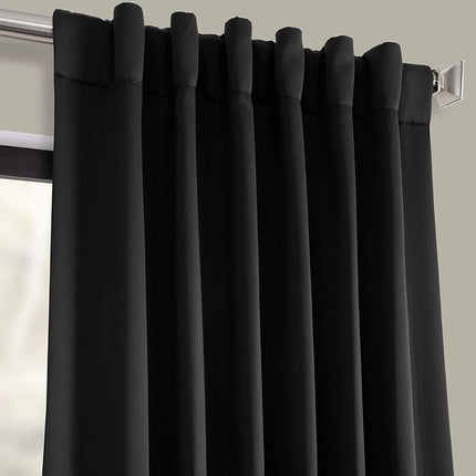HPD Half Price Drapes Room Darkening Curtains 96 Inches Long for Bedroom & Living Room (1 Panel), 50 X 96, Jet Black