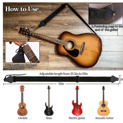 3pcs Guitar Accessories Kit, Guitar Gig Bag + Guitar Stand + Guitar Strap