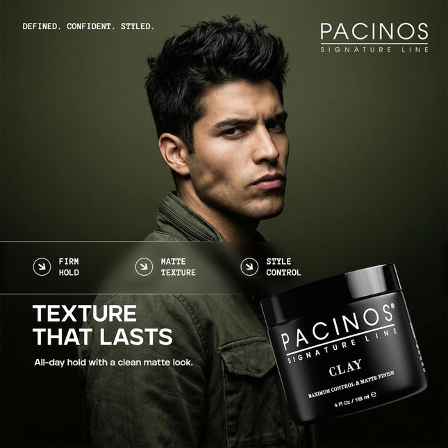 Pacinos Signature Line Hair Paste with Clay - Long Lasting Styling Wax with Firm Hold for All Hair Types 100g (Pack of 1)
