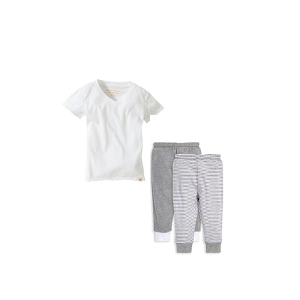 Burt's Bees Baby - Conjunto de camisa y pantalón para bebé, conjunto de dos piezas para la parte superior e inferior, cesta de regalo para bebé, niños pequeños, gris, 2 piezas, 6-9 meses