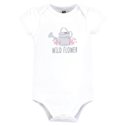 Hudson Baby Lot de bodys en coton unisexe pour bébé, motif jardin de fleurs sauvages, 6-9 mois