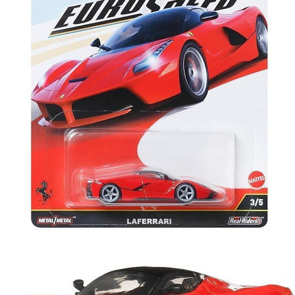 Hot Wheels Premium LaFerrari, Euro Speed Culture Car, Metal Model 1:64 Scale, Red