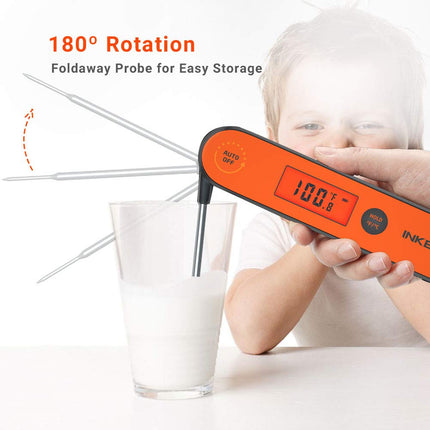 Thermomètre à viande numérique à lecture instantanée Inkbird IHT-1P, étanche et rechargeable avec fonction de calibration, aimant et rétroéclairage pour la cuisson, le grill, le fumoir et la cuisine (pour la dinde notamment)