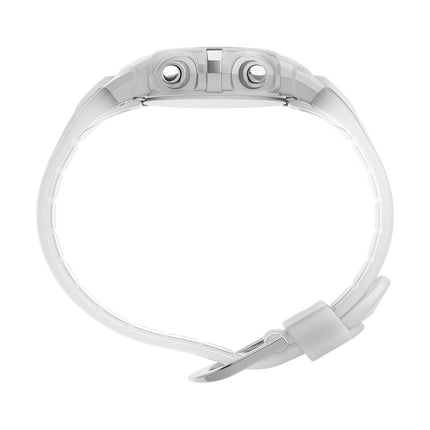 Timex Unisex Sport 33 mm Watch - White Resin Strap Digital Dial Silver-Tone Case TW5M61500