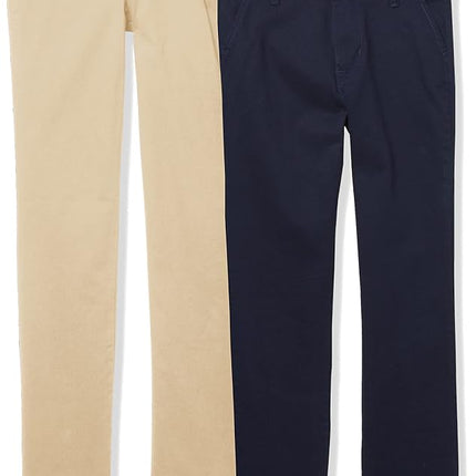 Lot de 2 Pantalons Chino Skinny Slim d'Uniforme Fille The Children's Place, Couleurs Assorties, Taille 16S