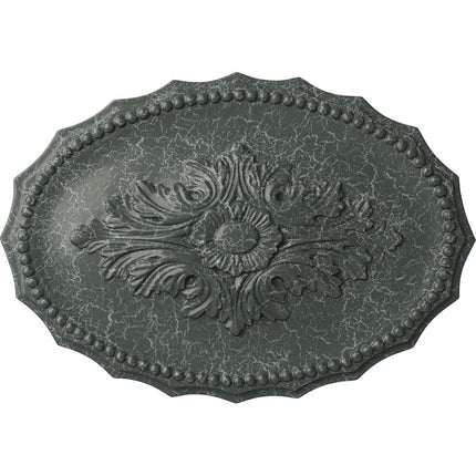 Ekena Millwork CM16OXAGC 16 7/8 W X 11 3/4 H X 1 1/2 P Oxford Ceiling Medallion, Athenian Green Crackle