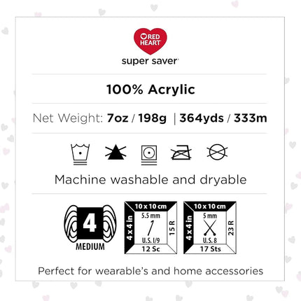 Red Heart Super Saver Pack of 3 - Lavender - 7oz/198g - Acrylic - 4 Medium (Worsted) - 364 Yards - Knitting, Crocheting, Crafts & Amigurumi