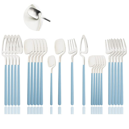 JASHII Silverware Set Satin Finish 24-Piece Stainl