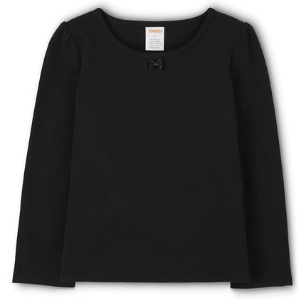 Gymboree Girls and Toddler Long Sleeve Basic Layering Shirt, Black, 8