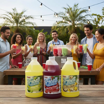 Snappy Frosti Tropics Pina Colada Slushie Mix, Slushie Syrups for Machine, Granita Slushy Syrup, Drink Mixers for Cocktails, Slushy Drink Mixes for Alcohol, 1/2 Gallon