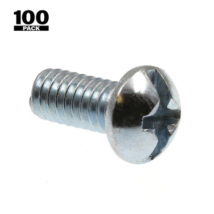 Prime-Line Products 9003419 Machine Screw, Round Head, Slotted/Phillips Combo, #8-32 X 3/8 in, Zinc Plated Steel, Pack of 100