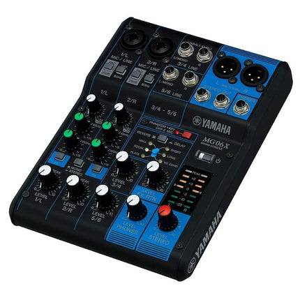 Yamaha MG06X Mixing Console - Compact mixer with 6 input channels, SPX digital effects and D-PRE mic preamps, Black, 11.6 x 10.5 x 4.7 inches