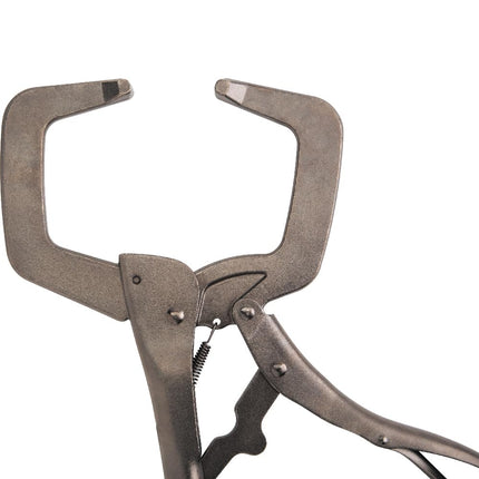 Klein Tools 38632 C-Clamp Locking Pliers with Standard Jaws, Intuitive Thumb Knob, Adjustable Clamp for Home, Shop, Woodworking, 11-Inch