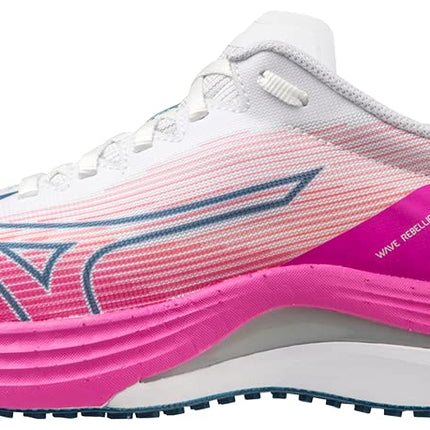 Mizuno Women's Wave Rebellion Flash, White/Silver, 8 US