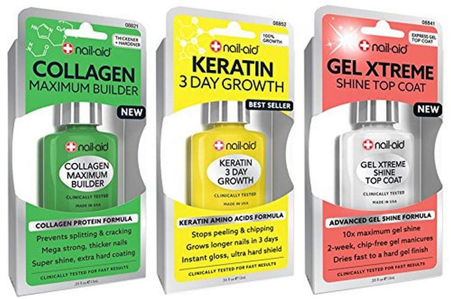 NAIL-AID Collagen Base + Keratin Growth + Gel Top 