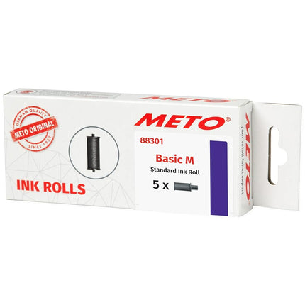 AVERY Meto Ink Rolls, for Meto Basic M Price Guns, Black Ink, for 0.63" x 0.87" (16 x 22mm) Labels, 5 Total (88301)