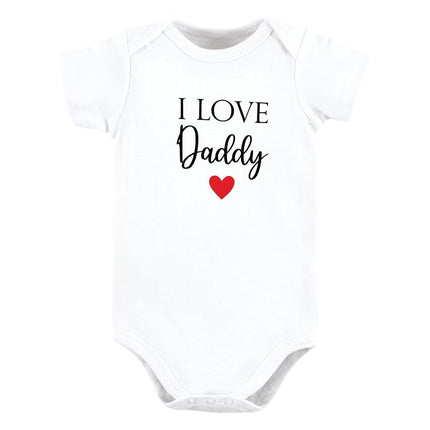 Hudson Baby Baby Cotton Bodysuits, Girl Daddy Red Black, Preemie