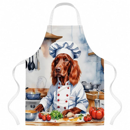 Caroline's Treasures Irish Setter The Chef Apron Cooking Kitchen Server Baking Crafts Gardening for Adult Women Men, Unisex, Large, Multicolor
