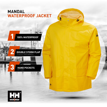 Chaqueta Impermeable Helly Hansen Workwear Mandal para Hombre, Amarillo Oscuro, 5XL