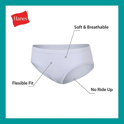 Hanes Ropa Interior Tipo Calzoncillo, Bragas de Algodón Elástico para Niñas, Surtido, Paquete de 12, Blanco, Morado, Azul, Gris, Estampado Floral, Estampado de Puntos, Estampado Tie-dye, 16