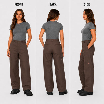 Dickies Women's Double Knee Work Pant, Brown, 29