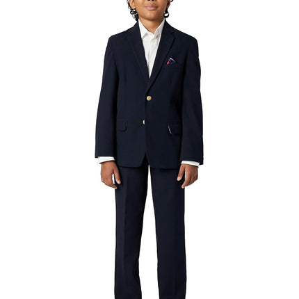 IZOD Boys' Brass Button Blazer Jacket, Blue Indigo, 18 Husky