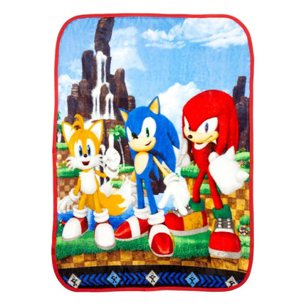 Franco Sonic The Hedgehog Anime Literie Enfant Plaid Super Doux Toucher Soie, 102 cm x 127 cm, (Produit Sous Licence Officielle)