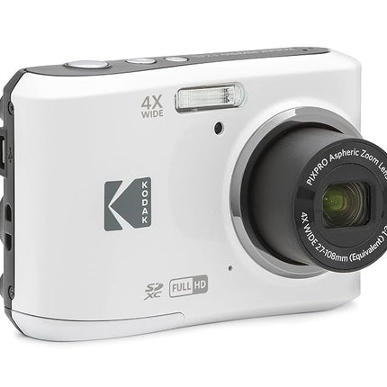 KODAK Pixpro FZ45 – 16.44 Megapixel Compact Digital Camera, 4x Optical Zoom, 2.7-inch LCD Screen, 720p HD Video Recording, AA Battery Included – White