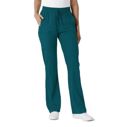 WonderWink Women's Stovepipe High-Low Hem Scrub Pant, Caribbean Blue, Medium