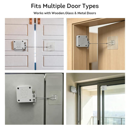 Lily's Home Automatic Door Closer - Sliding Screen Auto Door Closer. Storm, Gate, Windows and Cabinet Doors Closer, Punch-Free and with Full Control on The Closure Speed and Strength. (Single, White)
