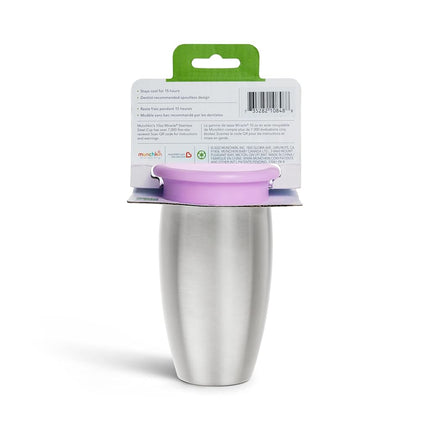 Munchkin� Miracle� Stainless Steel 360 Toddler Sippy Cup, 10 Ounce, Purple