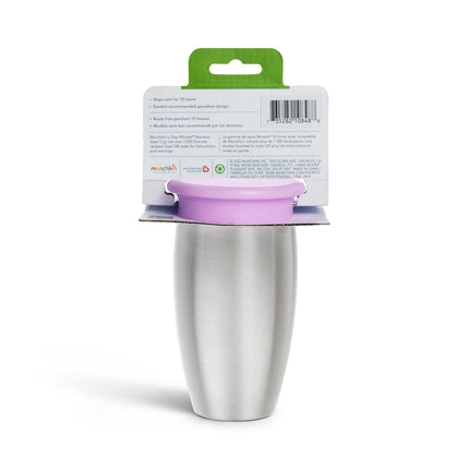Munchkin� Miracle� Stainless Steel 360 Toddler Sippy Cup, 10 Ounce, Purple