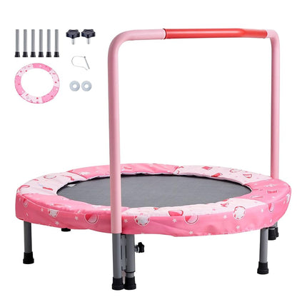 VEVOR 36" Kids Trampoline, 3FT Indoor Outdoor Trampolines, Foldable Mini Trampoline with Handle, Rebounder Trampolines for Toddlers, Birthday Choice for 3+ Years Children, Boys Girls for Fun, Red