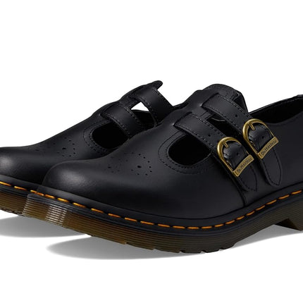 Dr. Martens Women's Vegan 8065 Mary Jane Flat, Black Felix Rub Off, 9