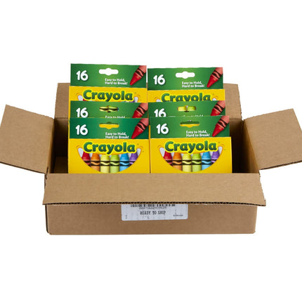 Lot de gros crayons Crayola Jumbo, 6 ensembles de 16 grands crayons pour les tout-petits et les enfants, fournitures scolaires, cadeaux [Exclusivité Amazon]
