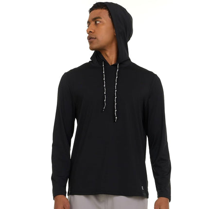 Champion Men's Sun Hoodie, Long Sleeve UPF 50+ Rash Guard Fishing Sun Shirt, Black, L