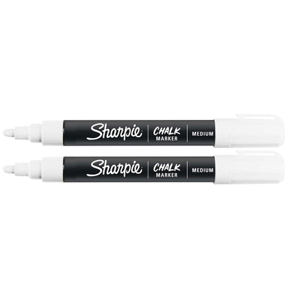 Marcador de tiza borrable en húmedo Sharpie, 2 unidades, blanco